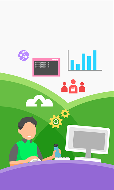 Free office business cloud illustration
