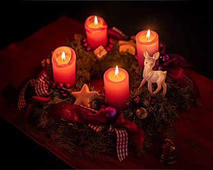 Jul, Stearinlys, Dekoration, Tema, Ferie