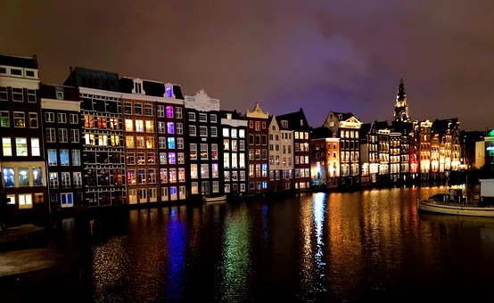Amsterdam, Oraș, Noapte, Viata De Noapte