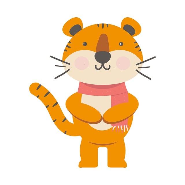 Free tiger illustration scarf illustration
