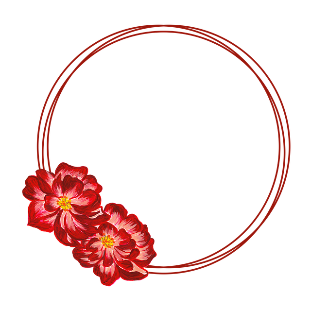 Free wreath roses peony vector