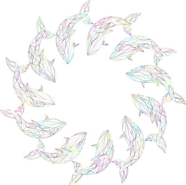 Free whale low poly frame vector