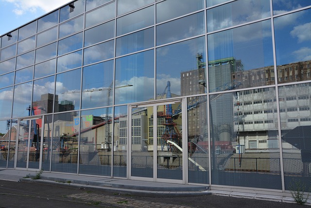 facade, building, glass, architecture, windows, door, reflection, office, factory