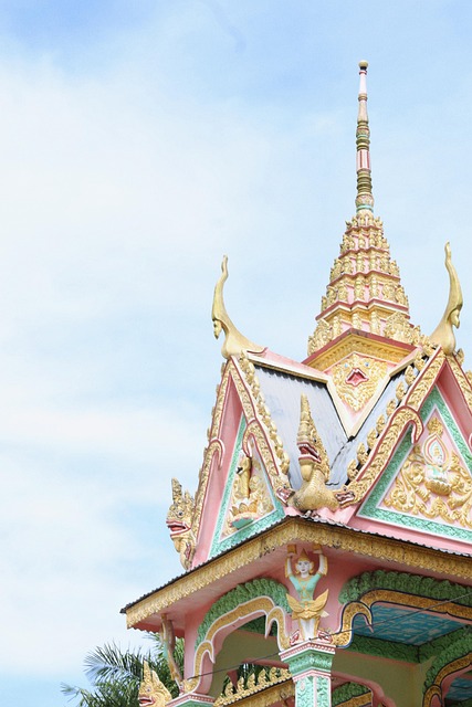 Khmer, Somrong, Soctrang, Lucht, Pagode