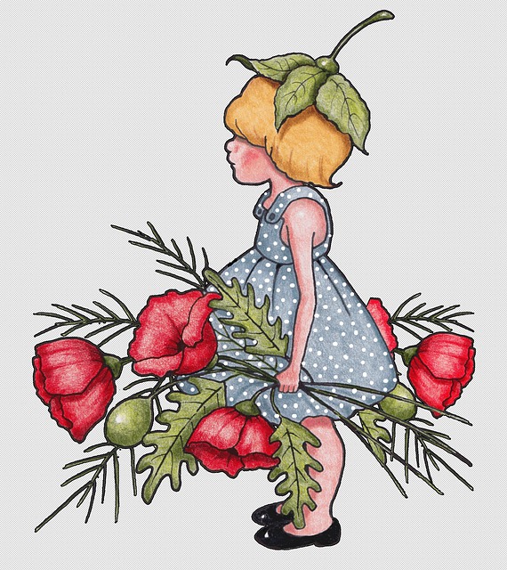Blomster, Valmuer, Liten Jente, Pixie