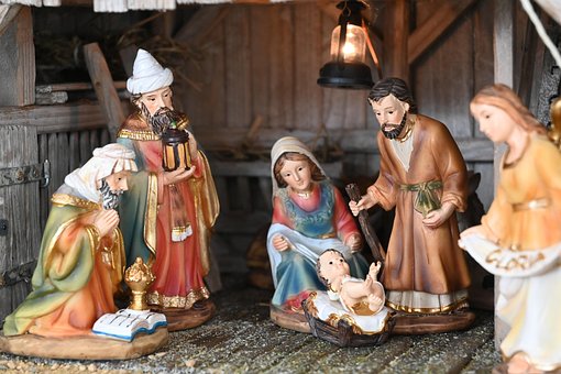Kerstmis, Engel, Josef, Maria, Jezus