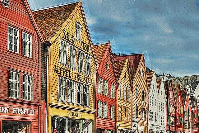 Free street shopping center europe illustration