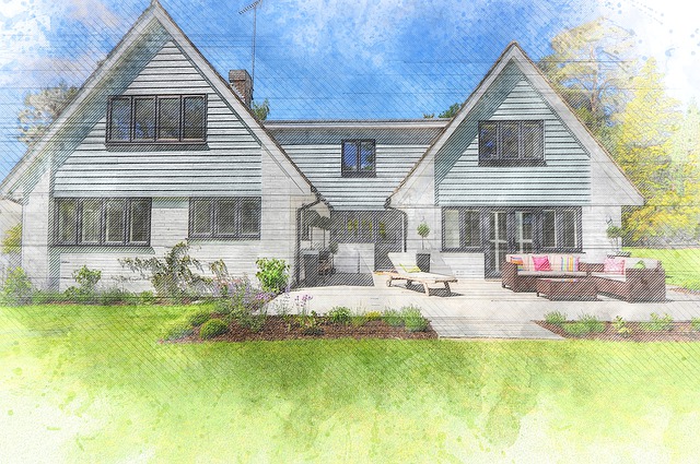 Free new england style house luxury property plantation shutters illustration