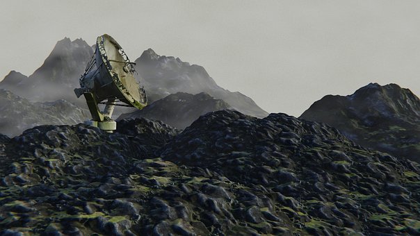 Montaña, Satélite, Antena, Paisaje