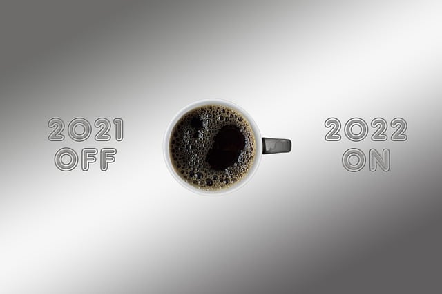 Free coffee new year's day 2022 illustration