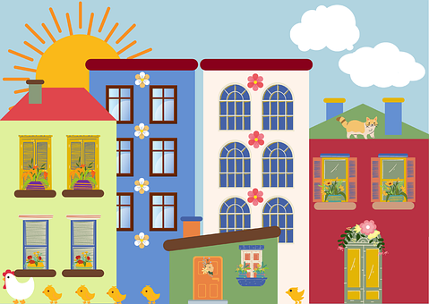 Free City Houses illustration and picture