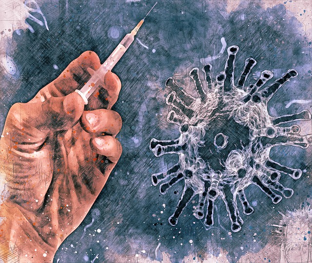 Free injection hand virus illustration