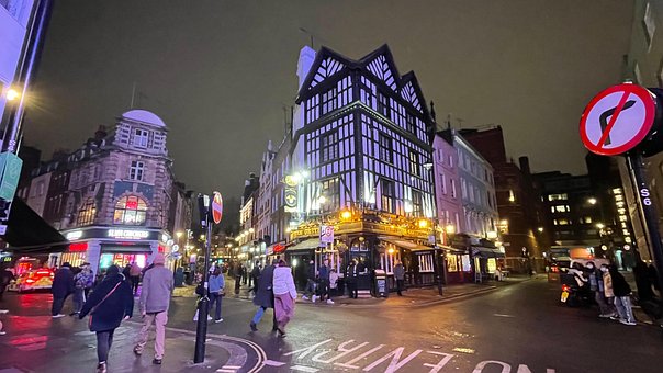 London, Straße, Nacht, England, Kneipe