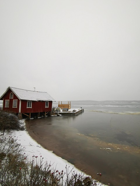 Fischerdorf, Winter, Meer, Hafen