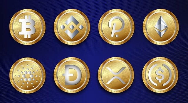 Free cryptocurrency bitcoin polkadot illustration