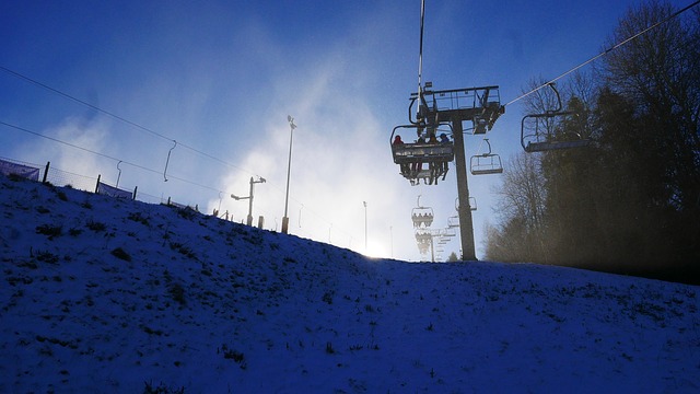 winter, ski resort, ski lift, nature, landscape