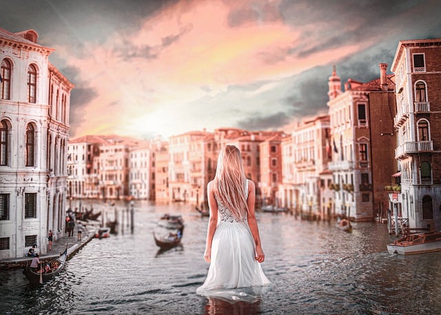 Kvinde, Natur, Unge, Hav, Venedig, Vand