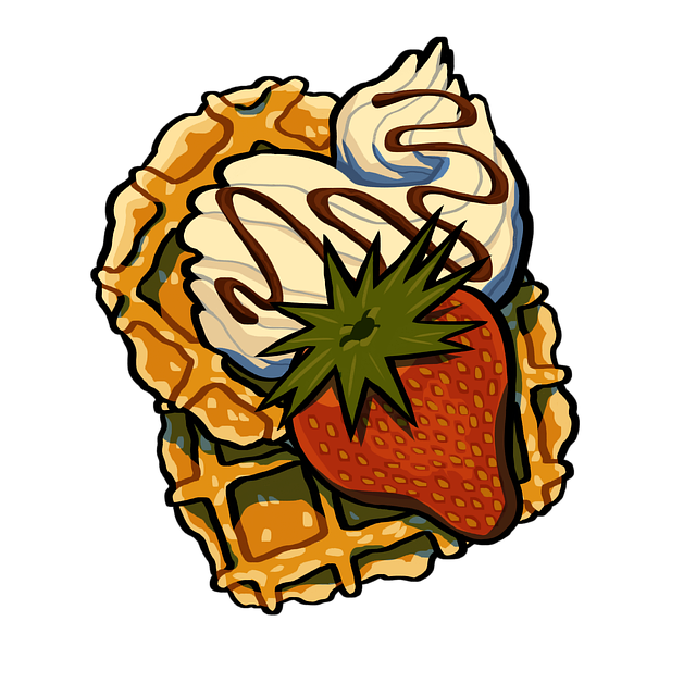 Free waffles strawberry sweet illustration