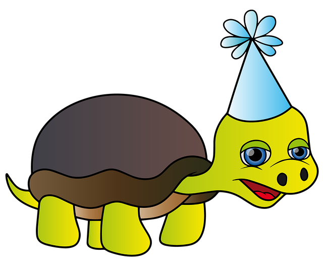 Free turtle cheerful holiday illustration