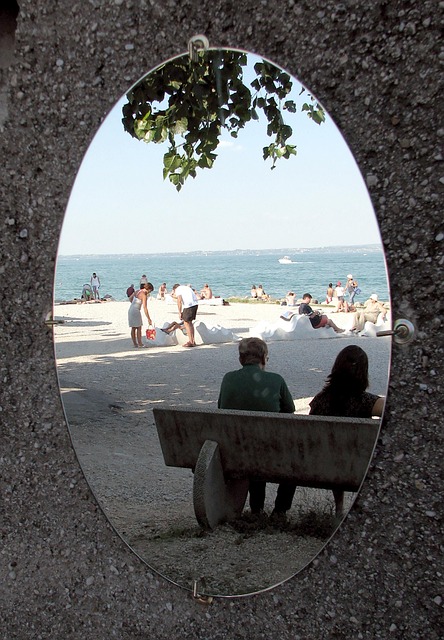 Afspejling, Spejl, Vand, Sø, Strand
