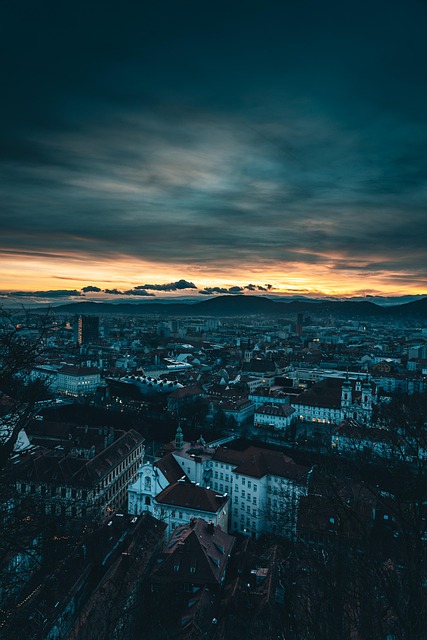 Sonnenuntergang, Natur, Stadt, Winter