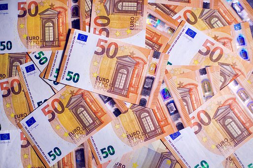 Euro, Geld, Banknoten, 50 Euro, Kasse