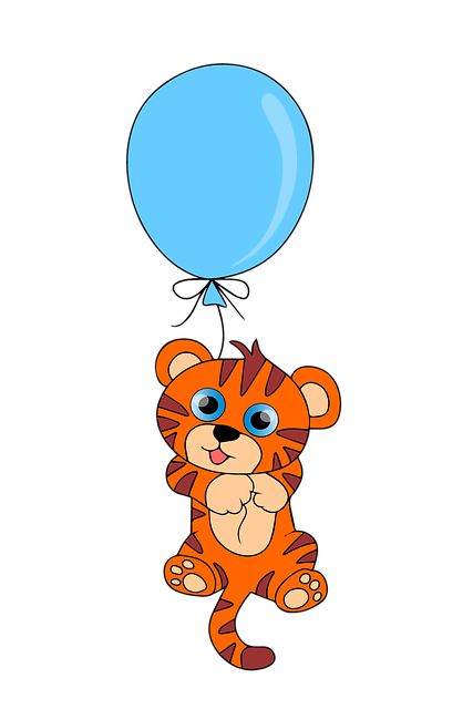 Free tiger balloon cartoon character illustration