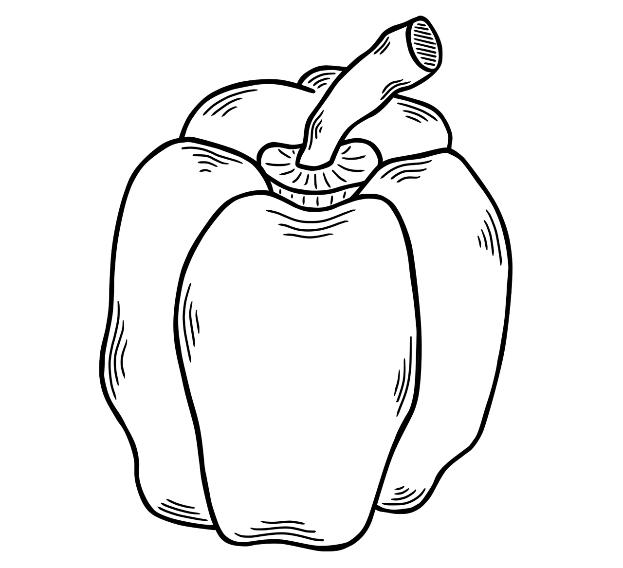 Bell Pepper Clipart Black And White