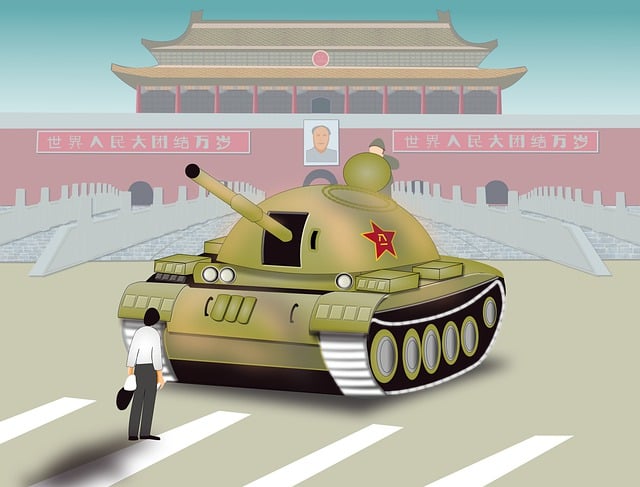 Free autocracy tiananmen square protest illustration