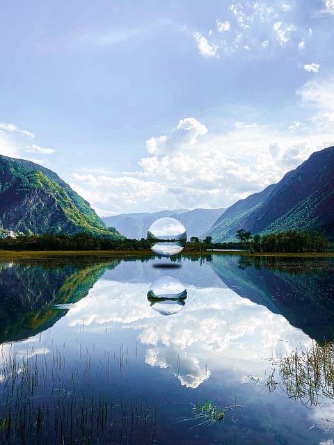 Jezero, Hory, Příroda, Krajina