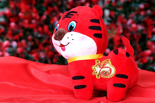 tiger doll, chinese new year, celebration, red tiger, traditional, chinese, culture
