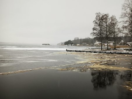 Boot, Fischerboot, Grau, Nebliger Tag