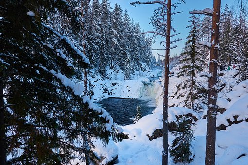 Natur, Fluss, Winter, Wald, Schnee