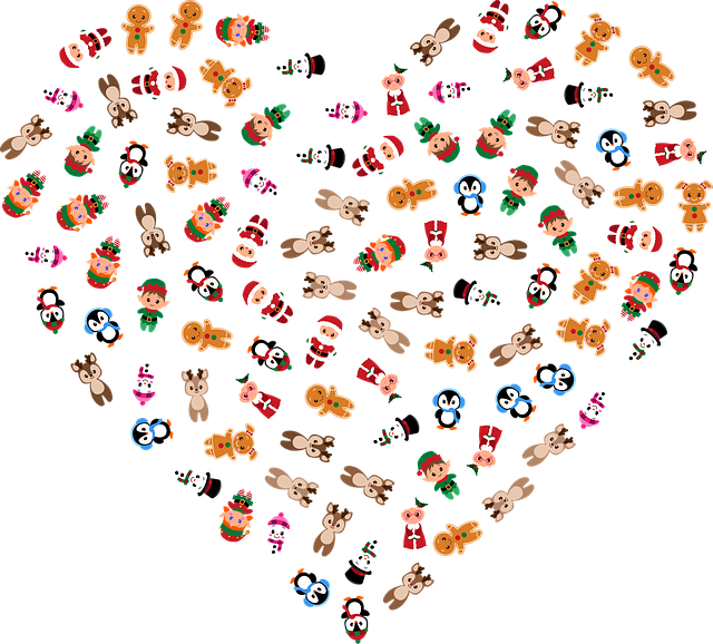 Free christmas heart love vector