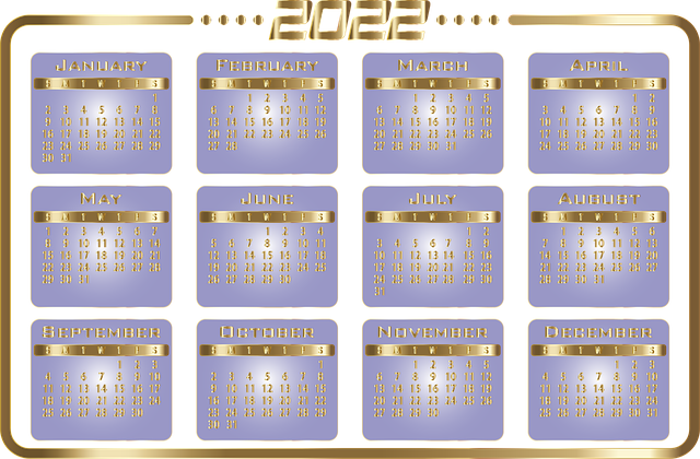 Kalender, 2022, Jahr, Zeit, Typografie