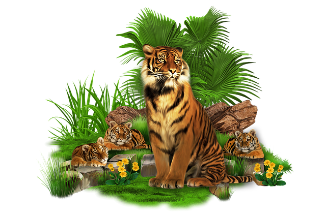 Free Tigers Family illustration and picture