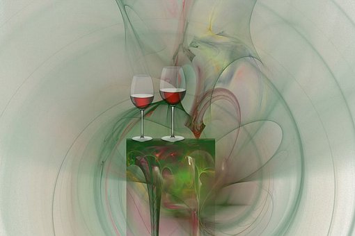 Kunst, Abstrakt, Flerfarvet, Vin