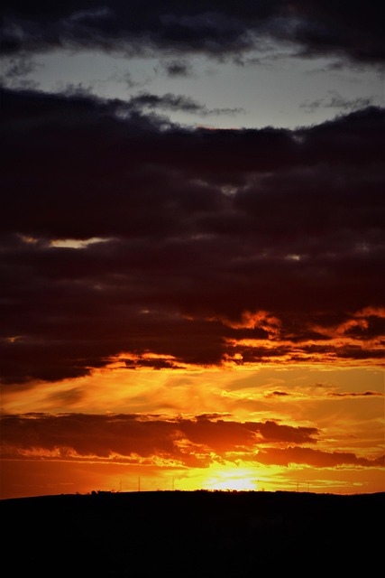 Himmel, Skyer, Solnedgang, Aften
