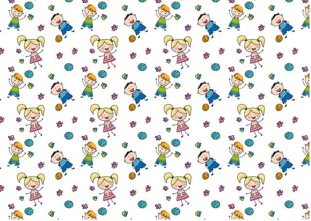 Free children pattern wallpaper illustration