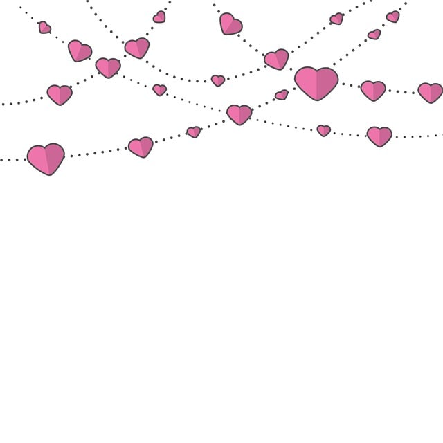 Free hearts garland background illustration