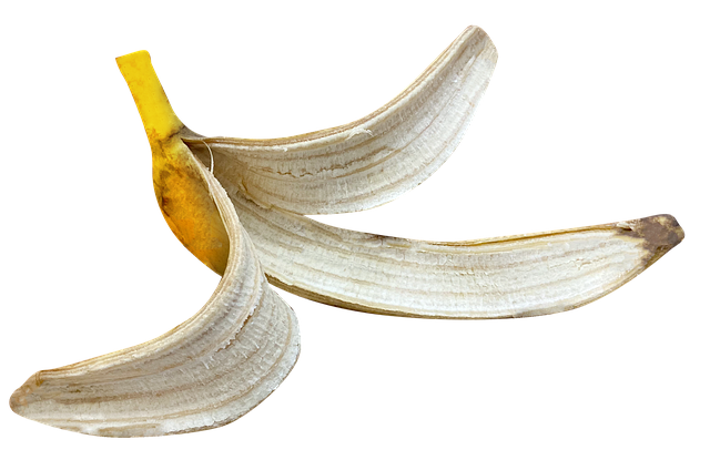 Free banana peel fruit cutout illustration