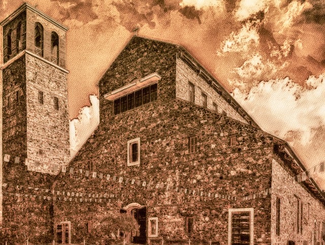 Free church cathedral religious architecture illustration