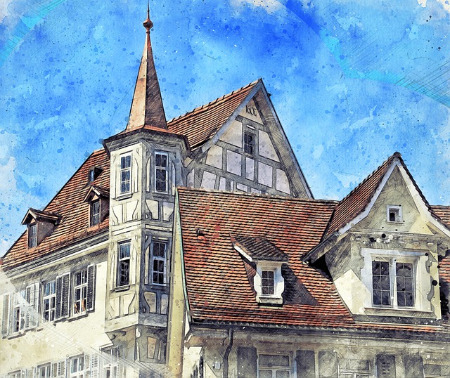 Free house architecture residential house illustration