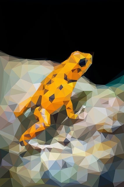 Free frog pixelated amphibian illustration