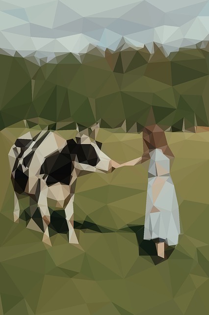 Free pasture girl feed vector