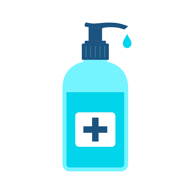 Free hand sanitizer pump bottle dispenser vector