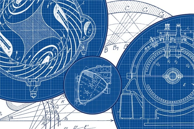 Free blueprint drawing engineering illustration