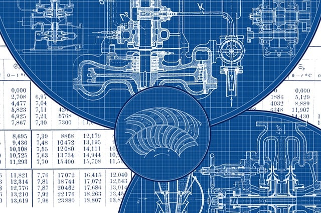 Free blueprint drawing engineering illustration
