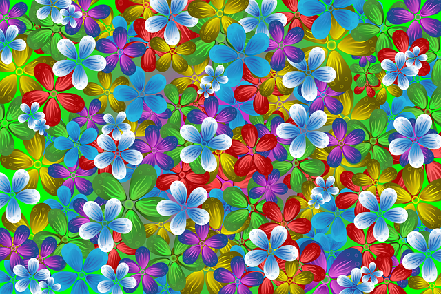 Free flowers art pattern vector
