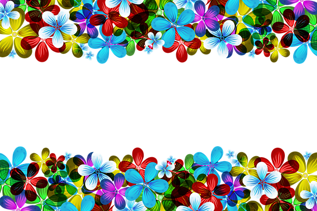 Free flowers petals frame illustration